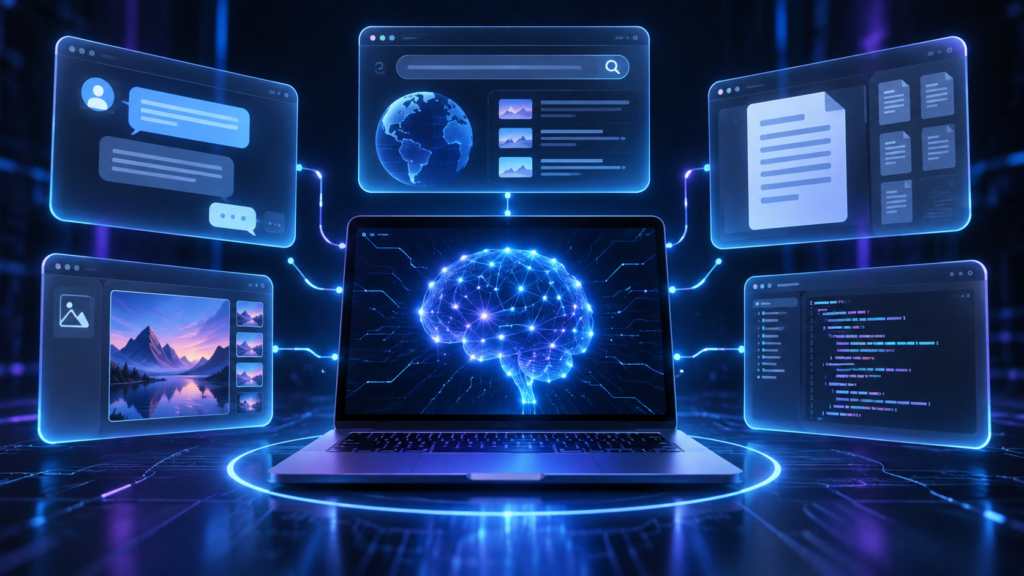 Herramientas de inteligencia artificial gratuitas para escribir, investigar, crear imágenes y programar.